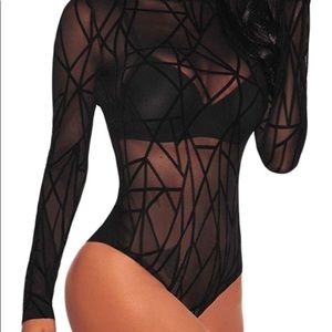 Long sleeve mesh bodysuit